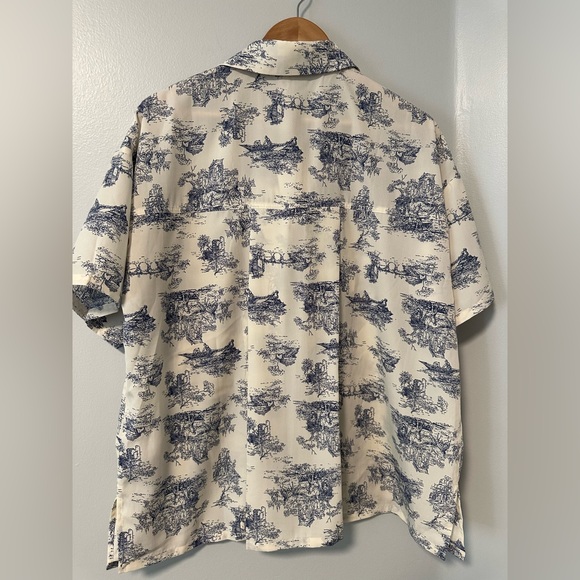 NWT Lush Ivory Toile de Jouy Short Sleeve Shirt and Shorts Set Pajamas, M - Picture 8 of 11